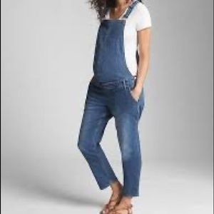 Gap denim maternity overalls large EUC